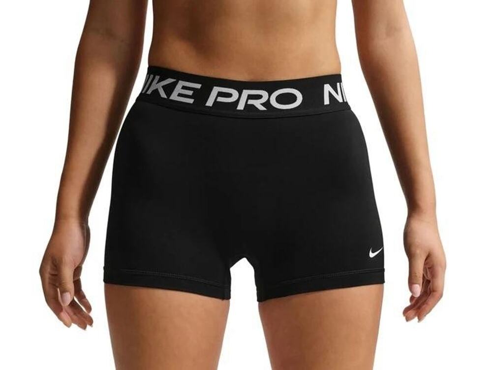 Nike Pro Mid-Rise 3" Bike Shorts Womens Size M Black Training Gym Running